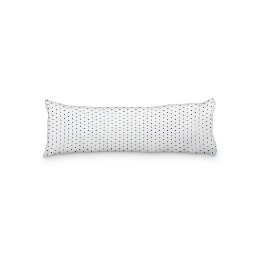 White Microfiber Body Pillow with Fine Navy Blue Diamonds, 20 x 54 inches / 51 x 137 cm