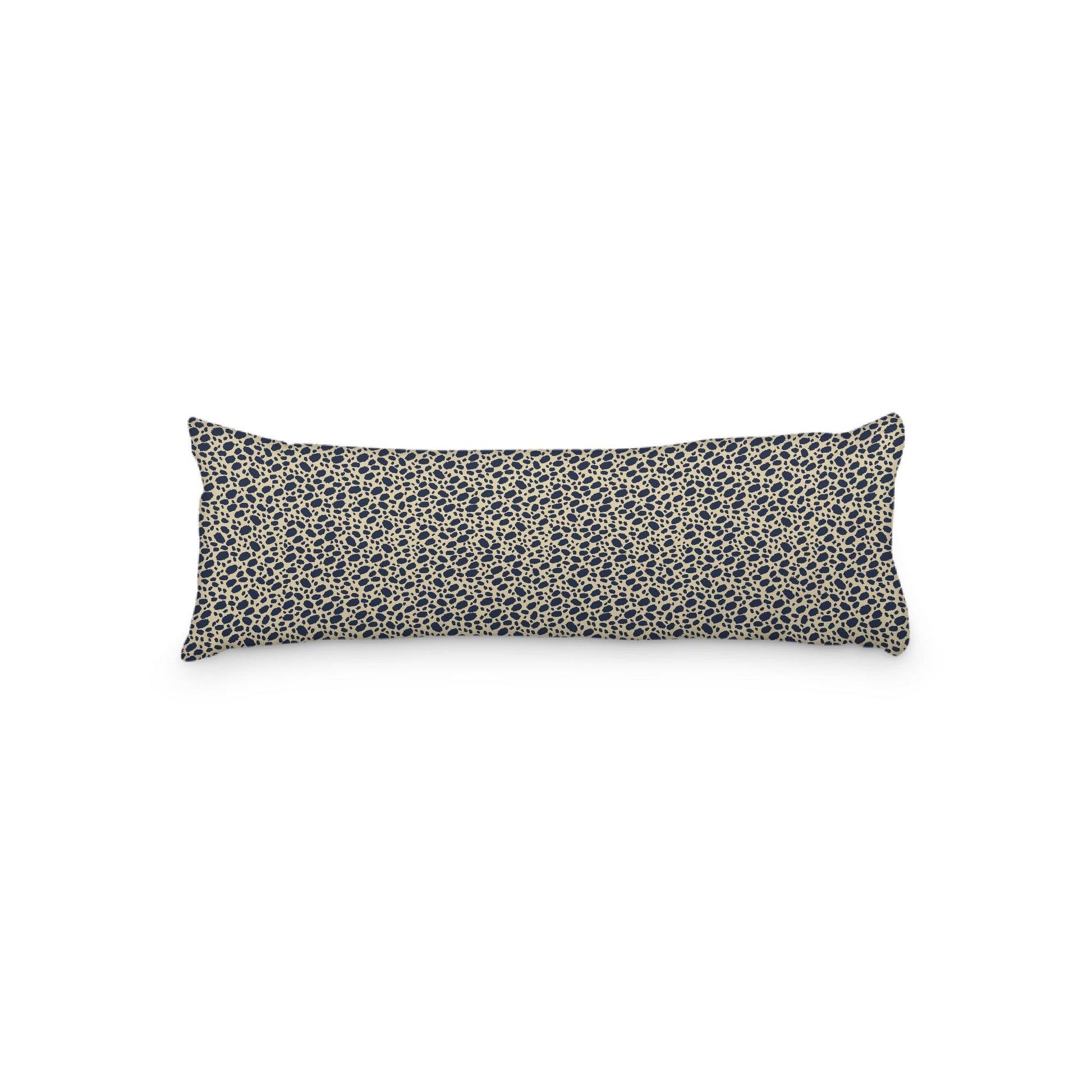 Desert Sand Microfibre Body Pillow, Navy Blue Hand-painted Dab Motif Print, 20 x 54 inches / 51 x 137 cm