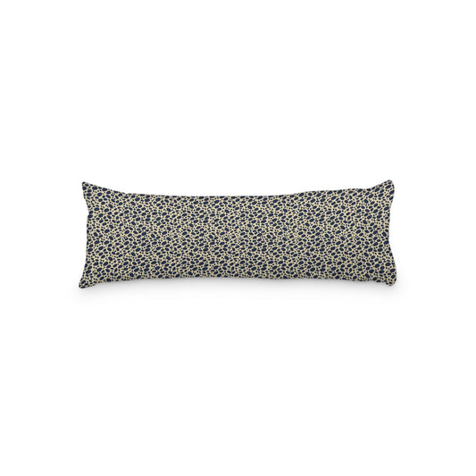 Desert Sand Microfibre Body Pillow, Navy Blue Hand-painted Dab Motif Print, 20 x 54 inches / 51 x 137 cm