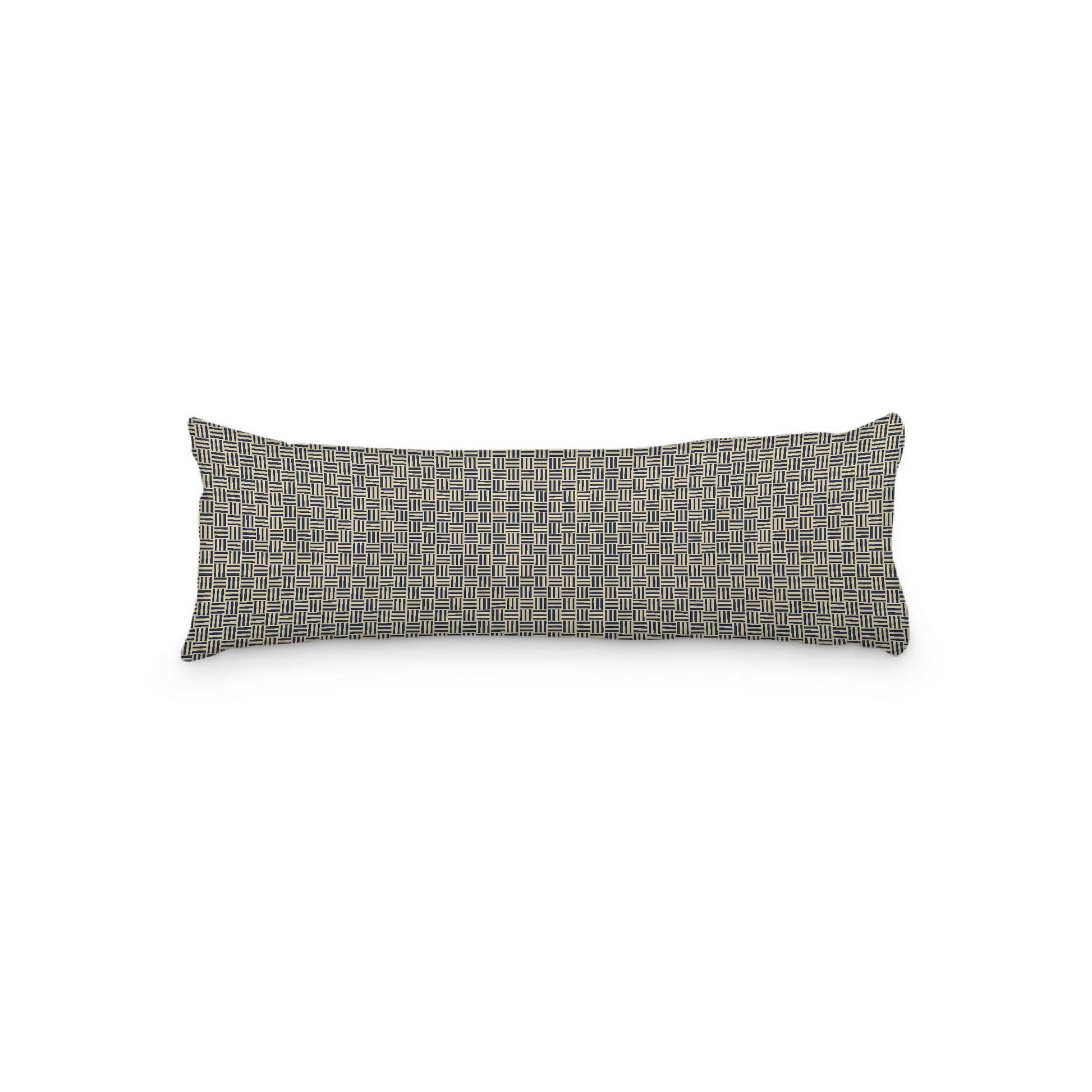 Desert Sand Microfibre Body Pillow, Navy Blue Single Weave Motif Print, 20 x 54 inches / 51 x 137 cm