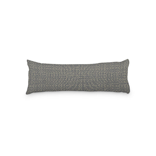 Desert Sand Microfibre Body Pillow, Navy Blue Double Weave Motif Print, 20 x 54 inches / 51 x 137 cm