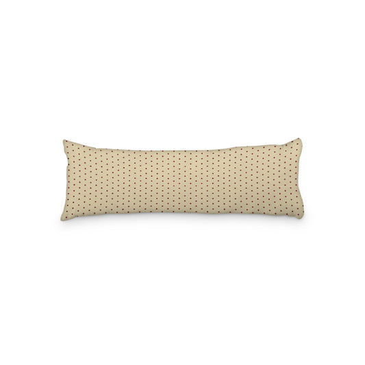 Desert Sand Microfibre Body Pillow with Fine Burgundy Red Diamonds, 20 x 54 inches / 51 x 137 cm