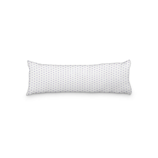 White Microfiber Body Pillow with Fine Purple Diamonds, 20 x 54 inches
