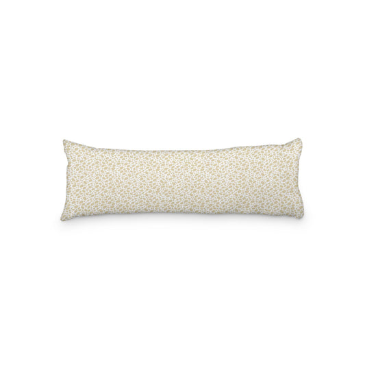 White Microfiber Body Pillow, Desert Sand Hand-painted Dab Motif Print, 20 x 54 inches / 51 x 137 cm