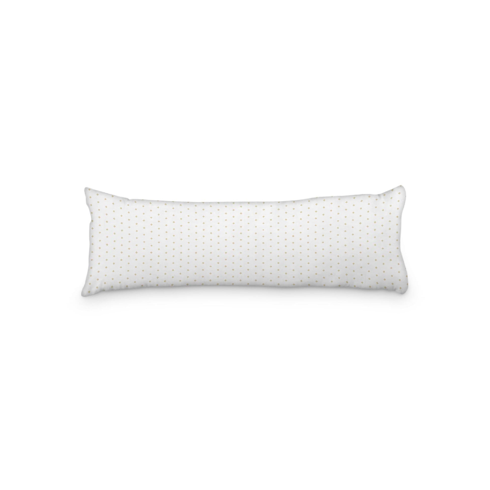 White Microfiber Body Pillow with Fine Desert Sand Diamonds, 20 x 54 inches / 51 x 137 cm
