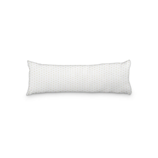 White Microfiber Body Pillow with Fine Desert Sand Diamonds, 20 x 54 inches / 51 x 137 cm