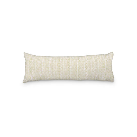 White Microfiber Body Pillow, Desert Sand Single Weave Motif Print, 20 x 54 inches / 51 x 137 cm