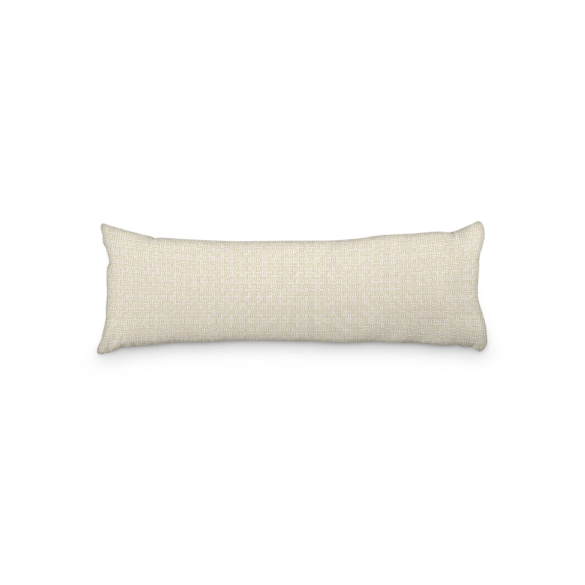 White Microfiber Body Pillow, Desert Sand Double Weave Motif Print, 20 x 54 inches / 51 x 137 cm