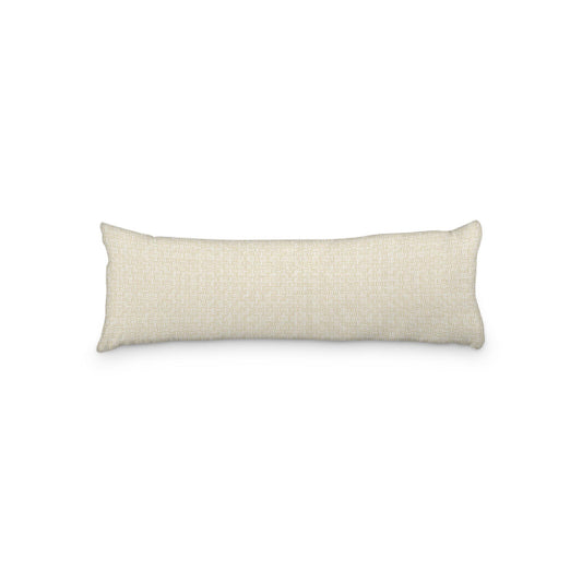 White Microfiber Body Pillow, Desert Sand Double Weave Motif Print, 20 x 54 inches / 51 x 137 cm