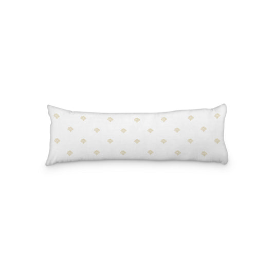 White Microfiber Body Pillow, Desert Sand Hand-painted Swizzle Motif Print, 20 x 54 inches / 51 x 137 cm