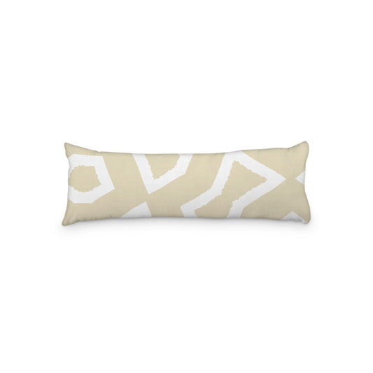 White Microfiber Body Pillow, Bold Desert Sand Graphic Print, 20 x 54 inches / 51 x 137 cm