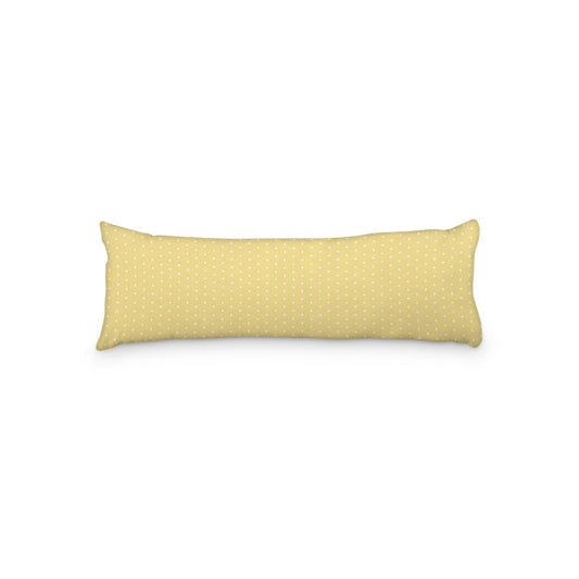 Yellow Microfiber Body Pillow with Fine White Diamonds, 20 x 54 inches / 51 x 137 cm