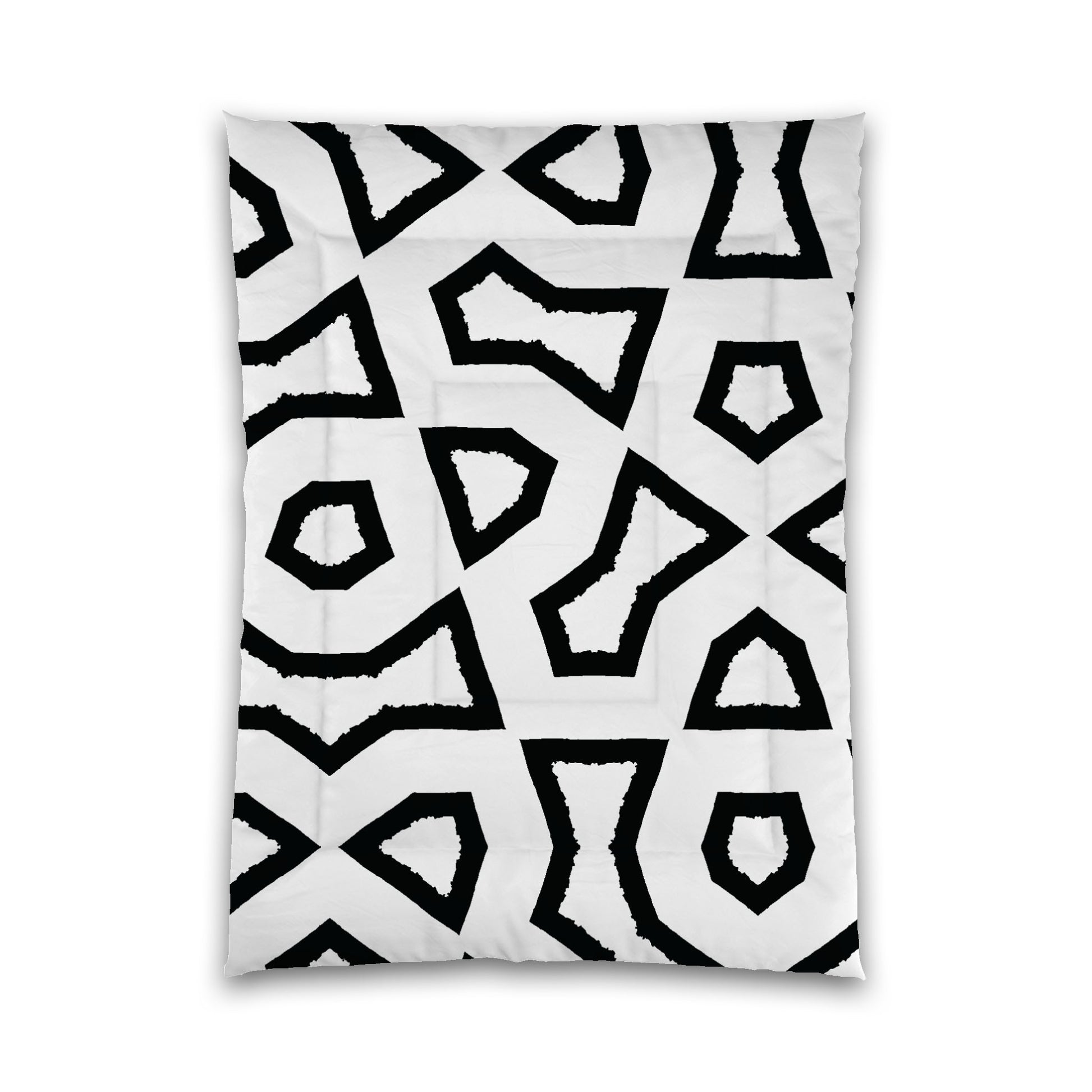 White Microfiber Comforter, Bold Black Graphic, Twin XL (width x length) 68 x 92 inches /  173 x 234 cm