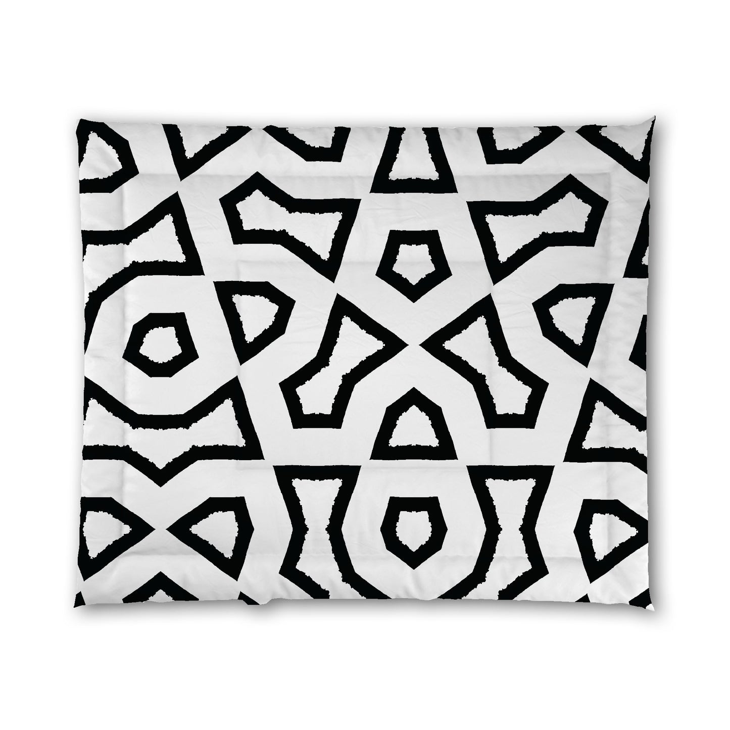 White Microfiber Comforter, Bold Black Graphic, King (width x length) 104 x 88 inches / 264 x 224 cm