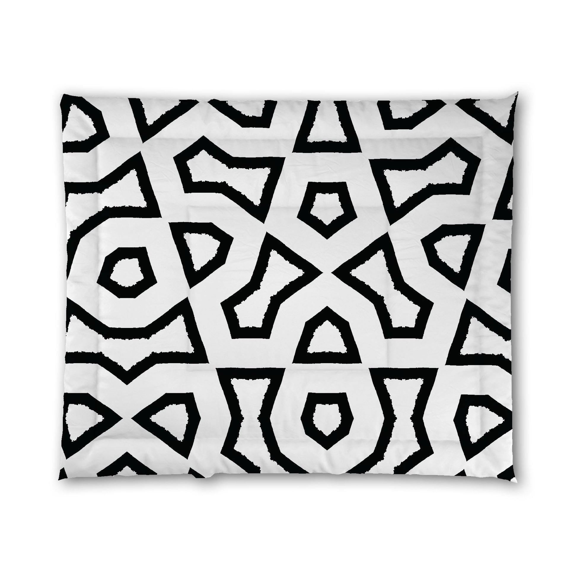 White Microfiber Comforter, Bold Black Graphic, King (width x length) 104 x 88 inches / 264 x 224 cm