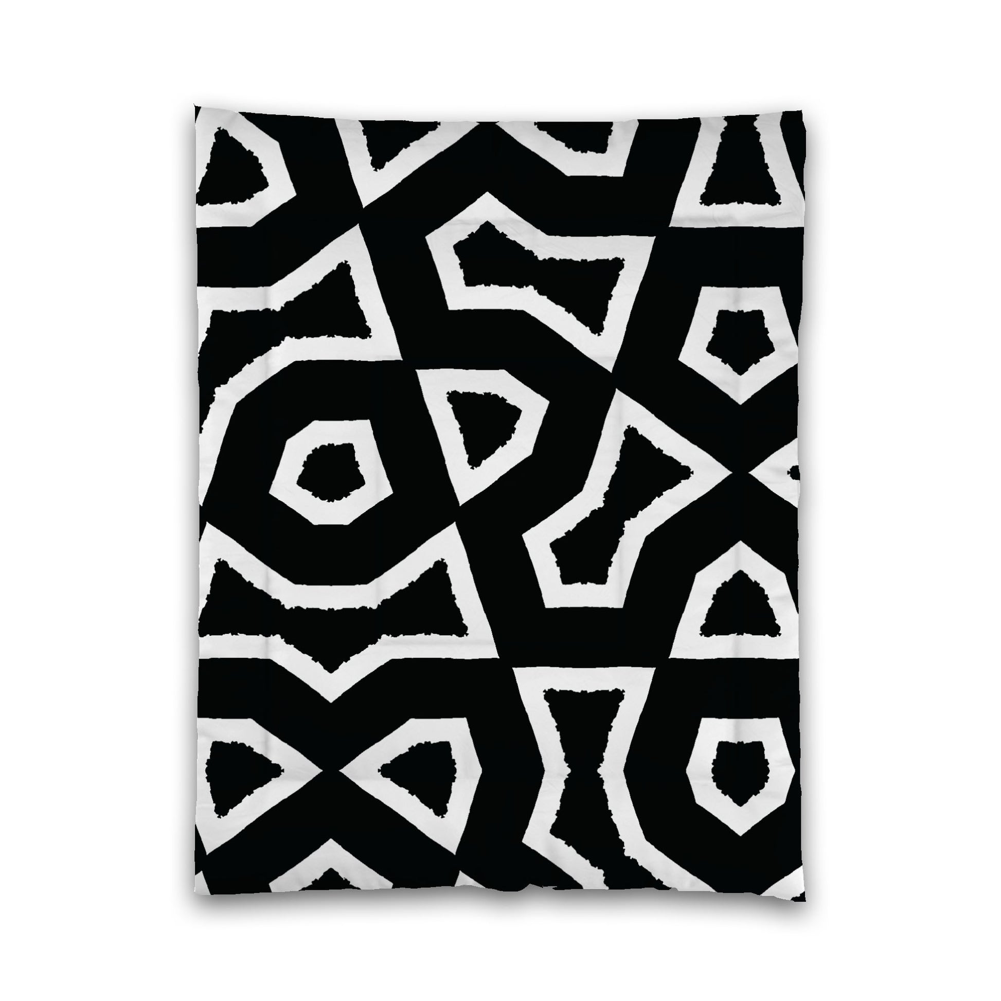 Black Microfiber Comforter, Bold White Graphic, Twin (width x length) 68 x 88 inches / 173 x 224 cm