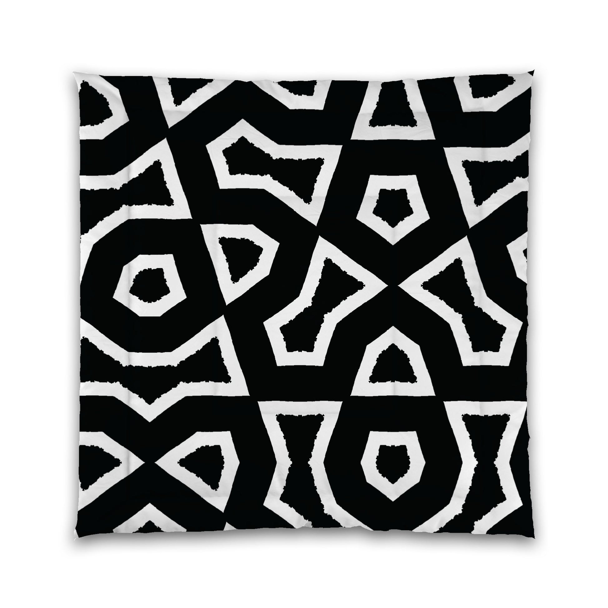Black Microfiber Comforter, Bold White Graphic, Queen (width x length) 88 x 88 inches / 224 x 224 cm