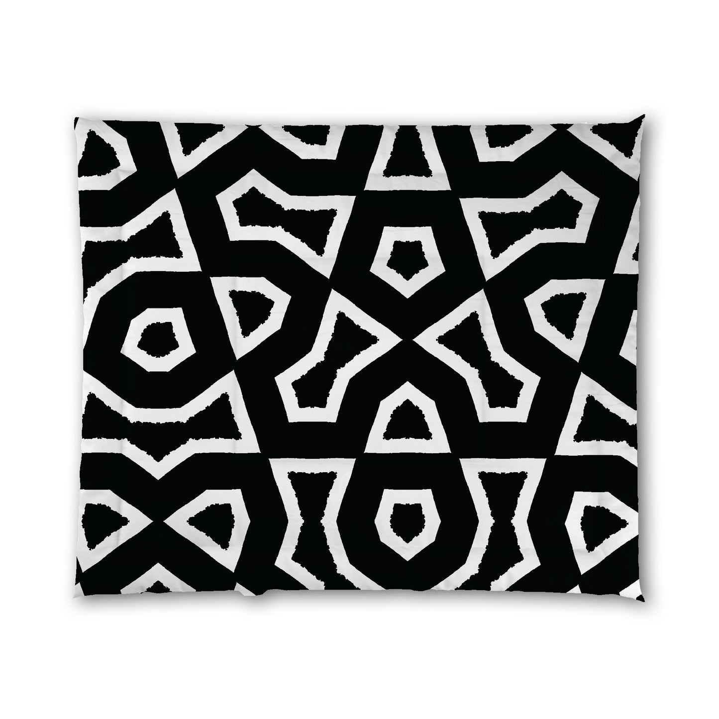 Black Microfiber Comforter, Bold White Graphic, King (width x length) 104 x 88 inches / 264 x 224 cm
