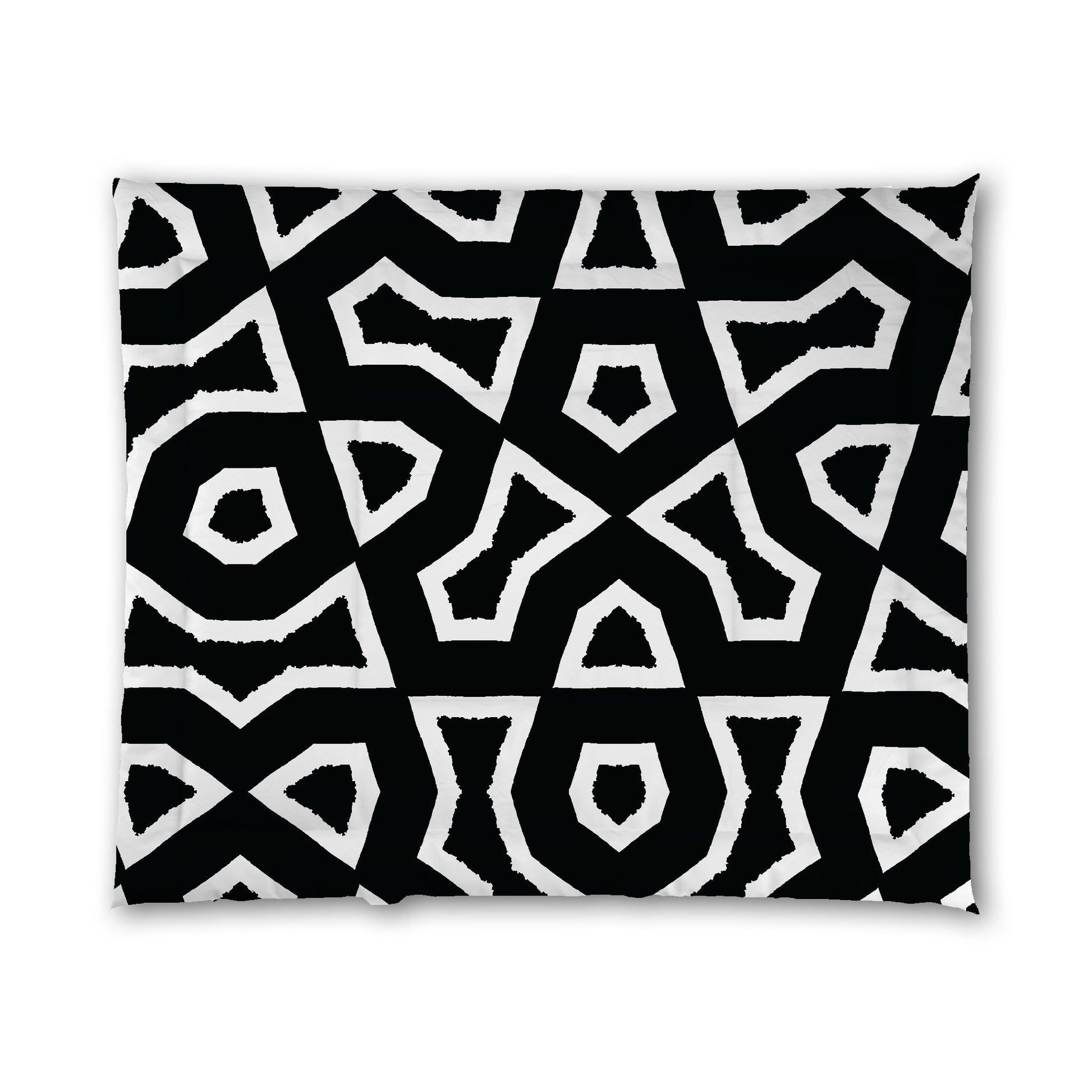 Black Microfiber Comforter, Bold White Graphic, King (width x length) 104 x 88 inches / 264 x 224 cm