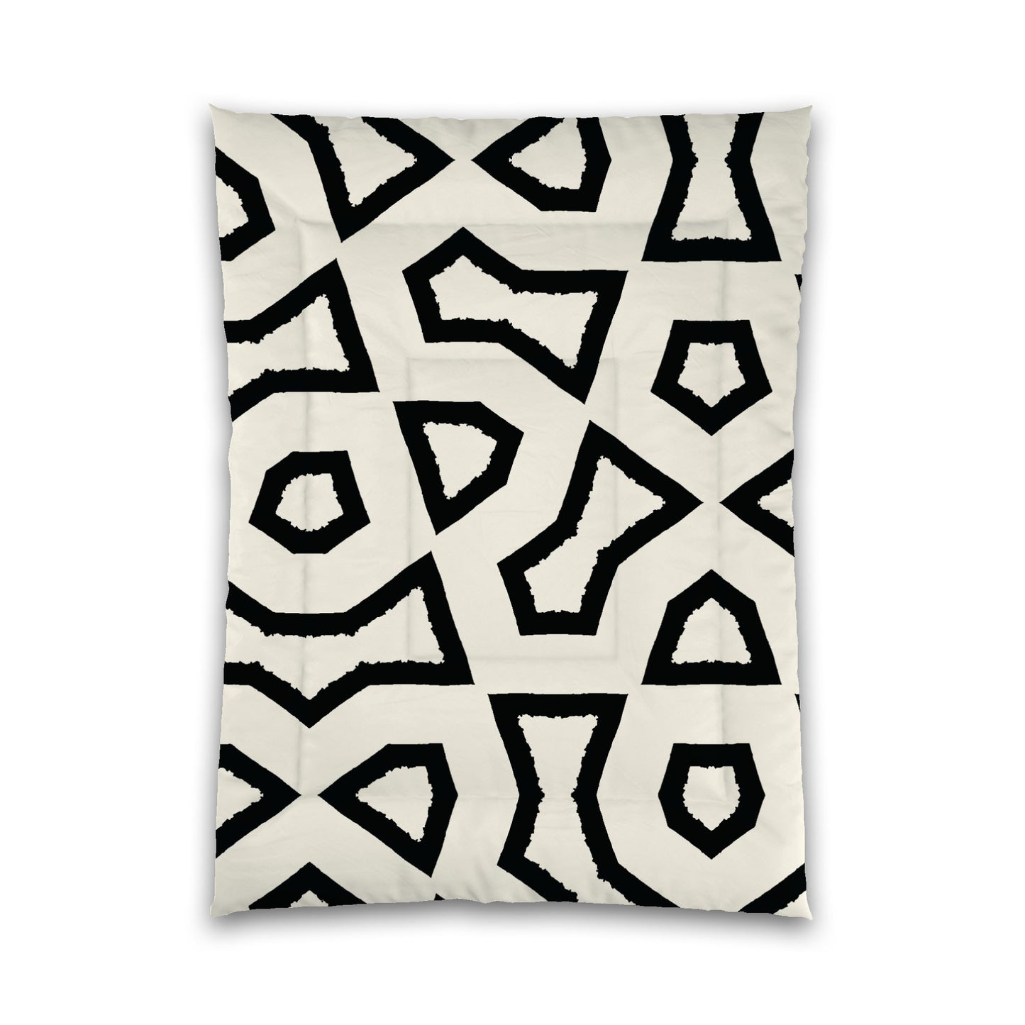 Pale Cream Microfiber Comforter, Bold Black Graphic, Twin (width x length) 68 x 88 inches / 173 x 224 cm