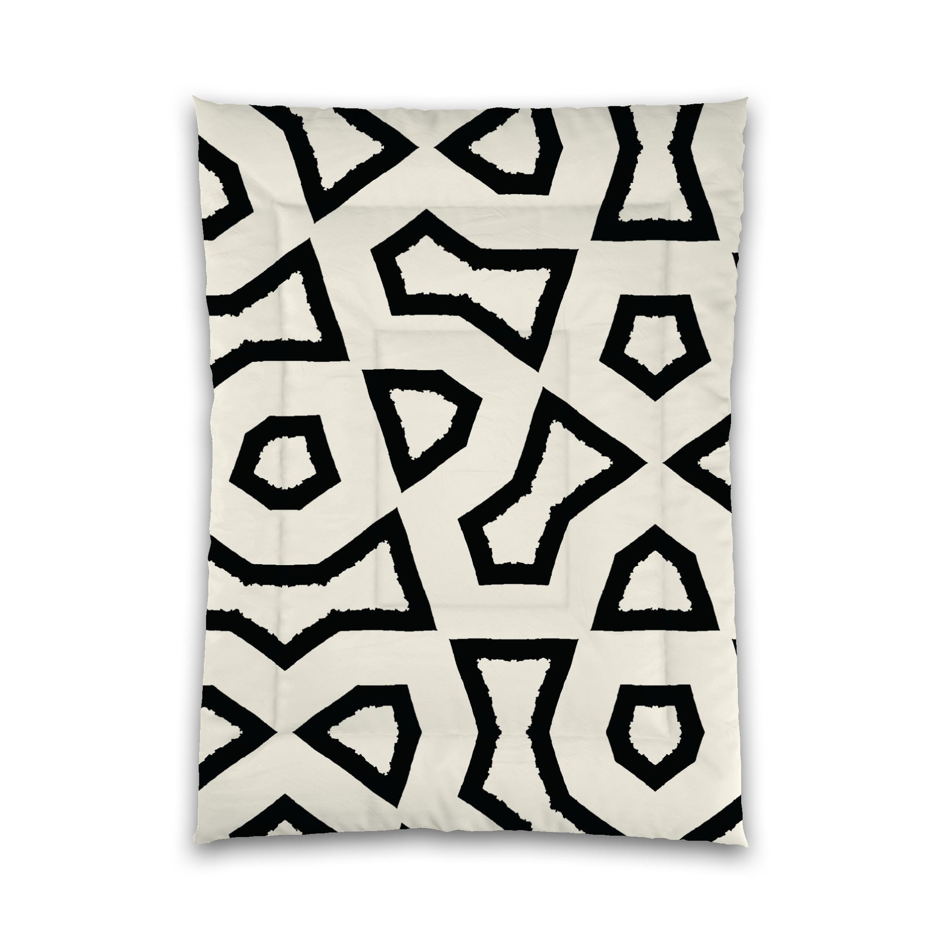 Pale Cream Microfiber Comforter, Bold Black Graphic, Twin (width x length) 68 x 88 inches / 173 x 224 cm