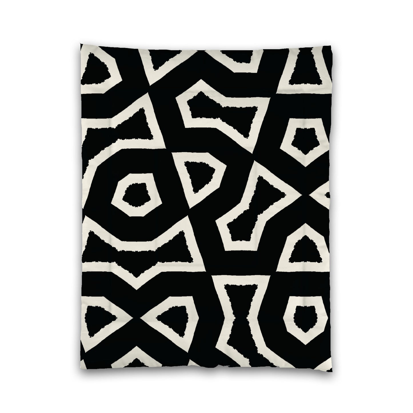 Black Microfiber Comforter, Bold Pale Cream Graphic, Twin XL (width x length) 68 x 92 inches /  173 x 234 cm