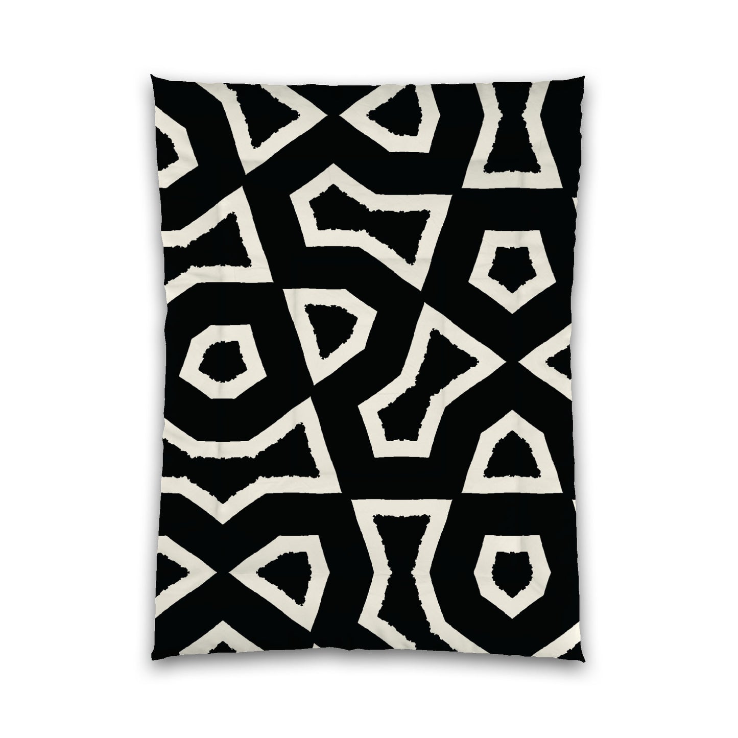 Black Microfiber Comforter, Bold Pale Cream Graphic, Twin (width x length) 68 x 88 inches / 173 x 224 cm