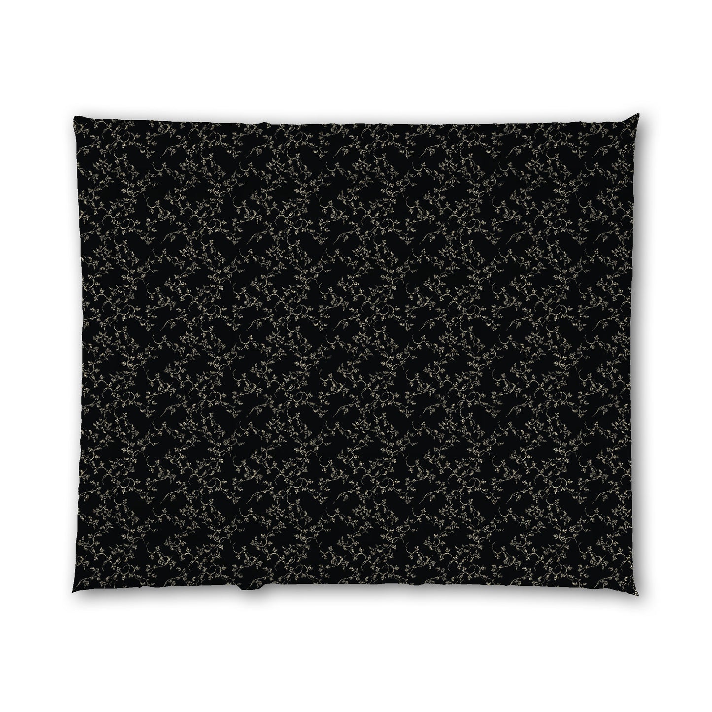 Black Microfiber Comforter, Desert Sand Hand-painted Vine Print, King (width x length) 104 x 88 inches / 264 x 224 cm