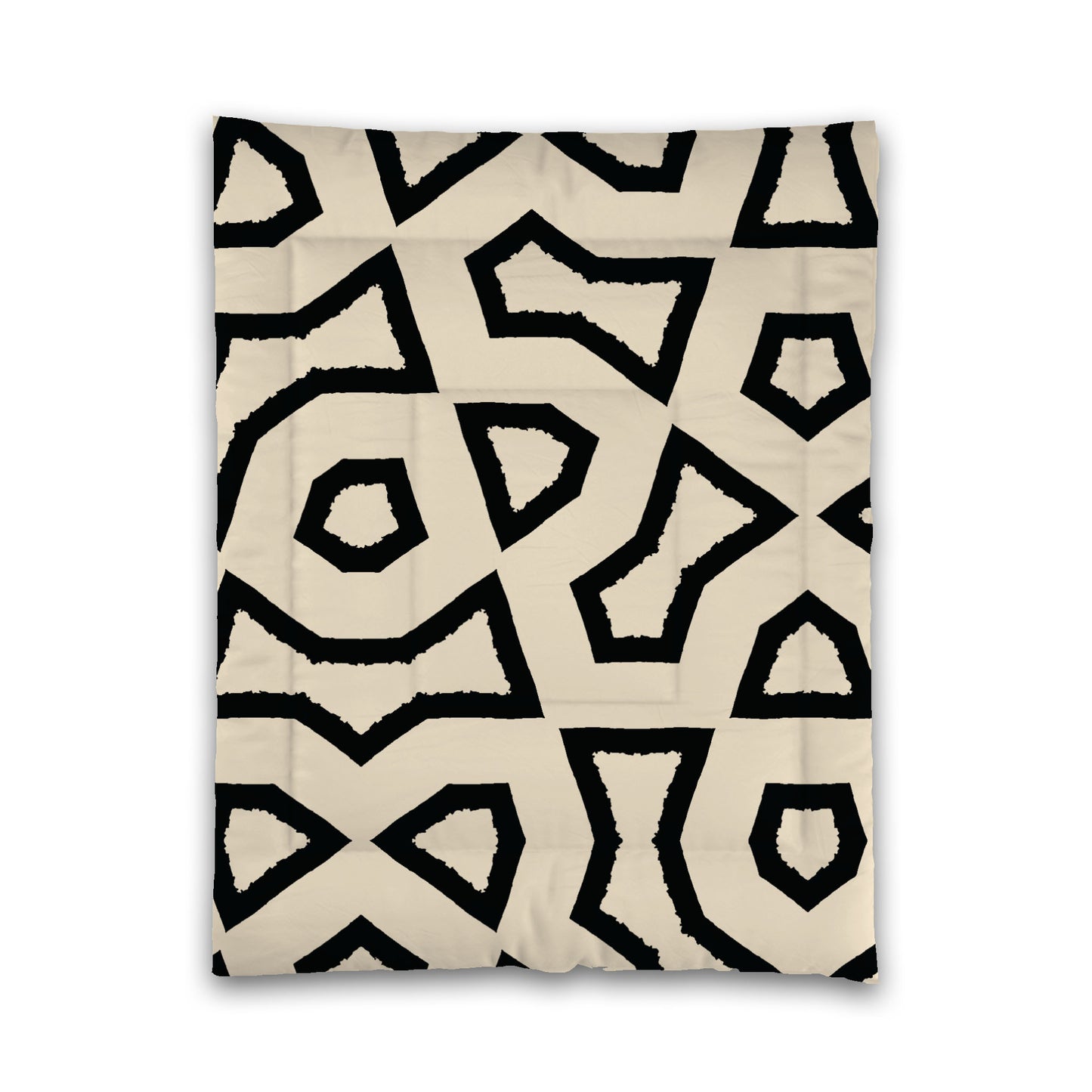 Beige Microfiber Comforter, Bold Black Graphic, Twin XL (width x length) 68 x 92 inches /  173 x 234 cm