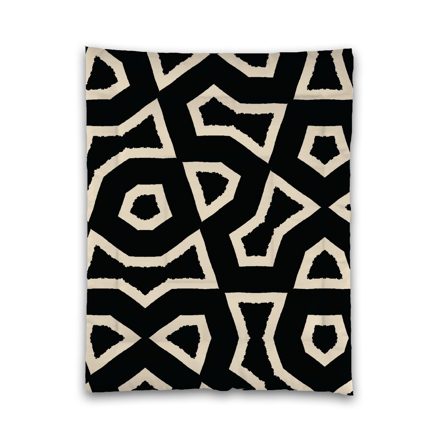 Black Microfiber Comforter, Bold Beige Graphic, Twin XL (width x length) 68 x 92 inches /  173 x 234 cm