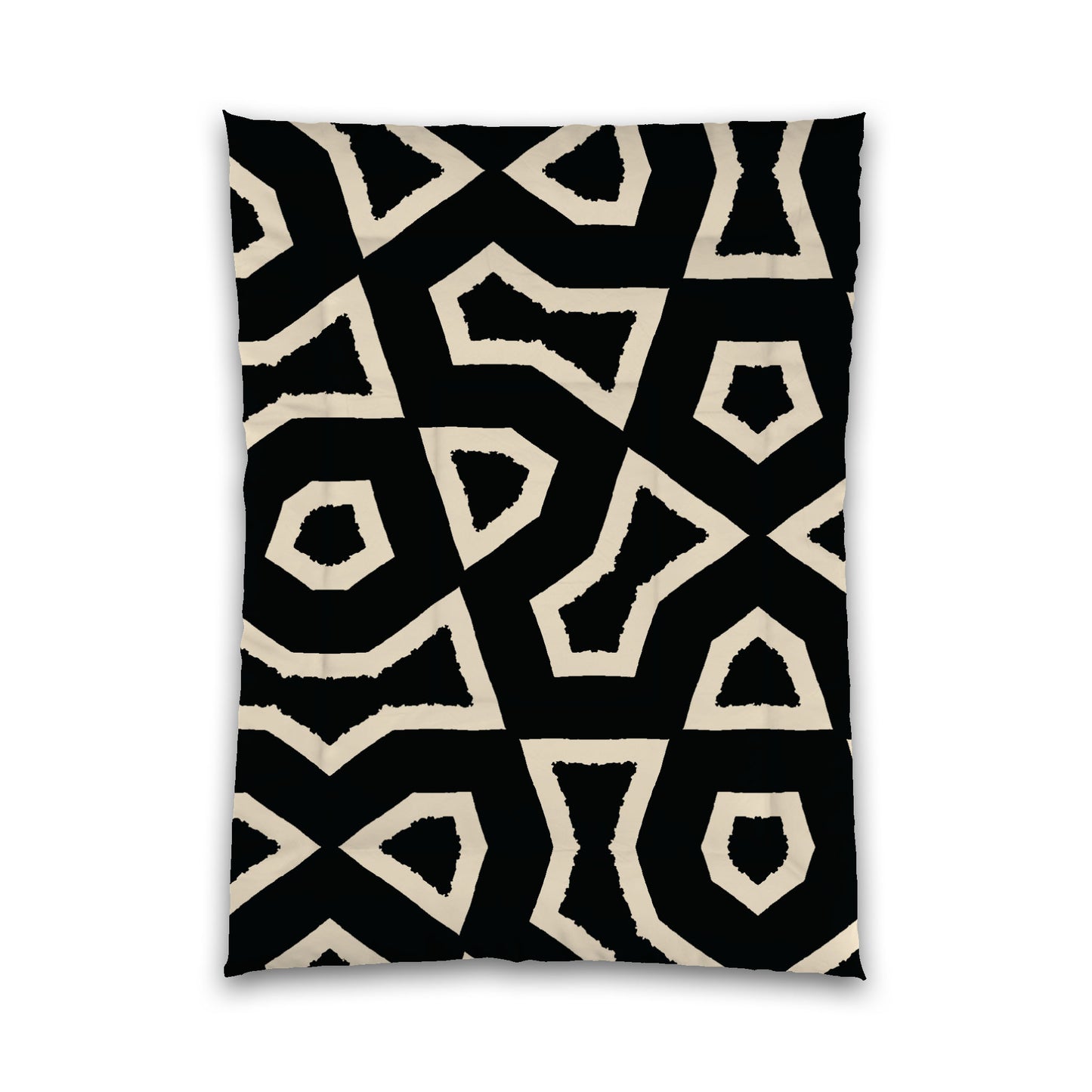 Black Microfiber Comforter, Bold Beige Graphic, Twin (width x length) 68 x 88 inches / 173 x 224 cm