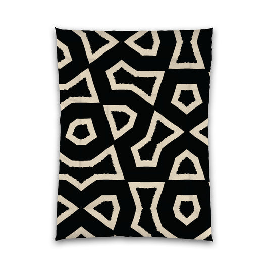Black Microfiber Comforter, Bold Beige Graphic, Twin (width x length) 68 x 88 inches / 173 x 224 cm