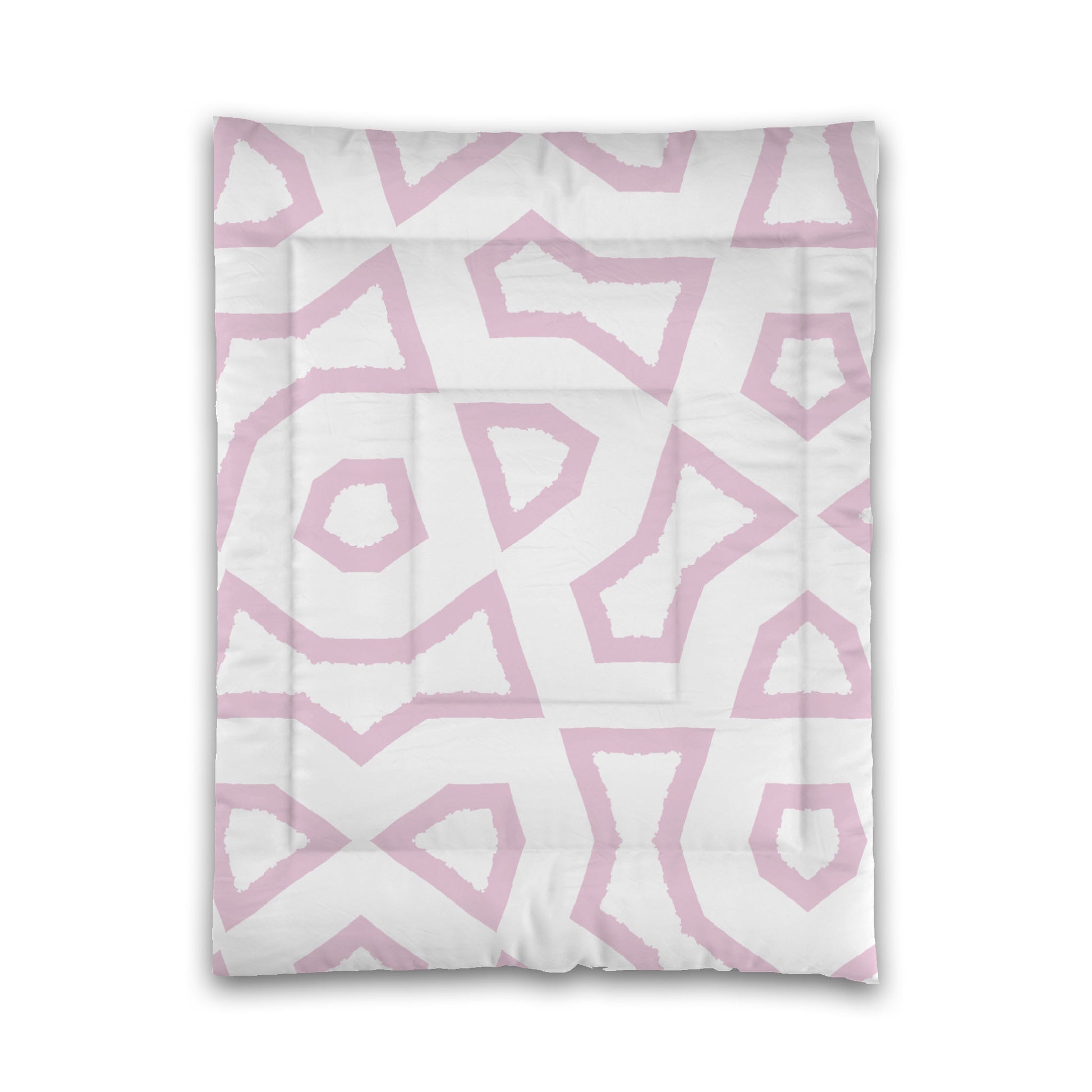 White Microfiber Comforter, Bold Pink Graphic, Twin (width x length) 68 x 88 inches / 173 x 224 cm