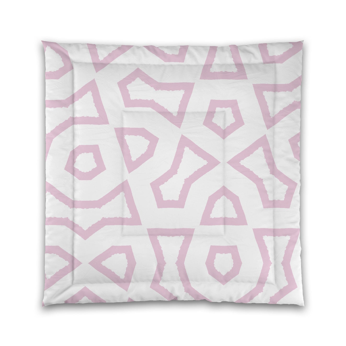 White Microfiber Comforter, Bold Pink Graphic, King (width x length) 104 x 88 inches / 264 x 224 cm