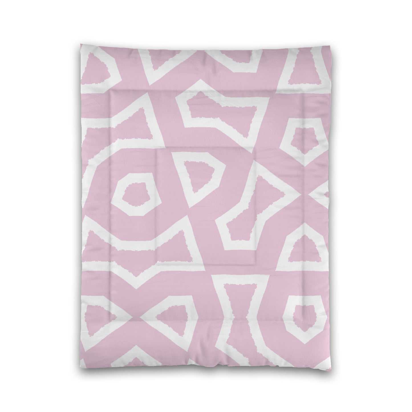 Pink Microfiber Comforter, Bold White Graphic, Twin (width x length) 68 x 88 inches / 173 x 224 cm