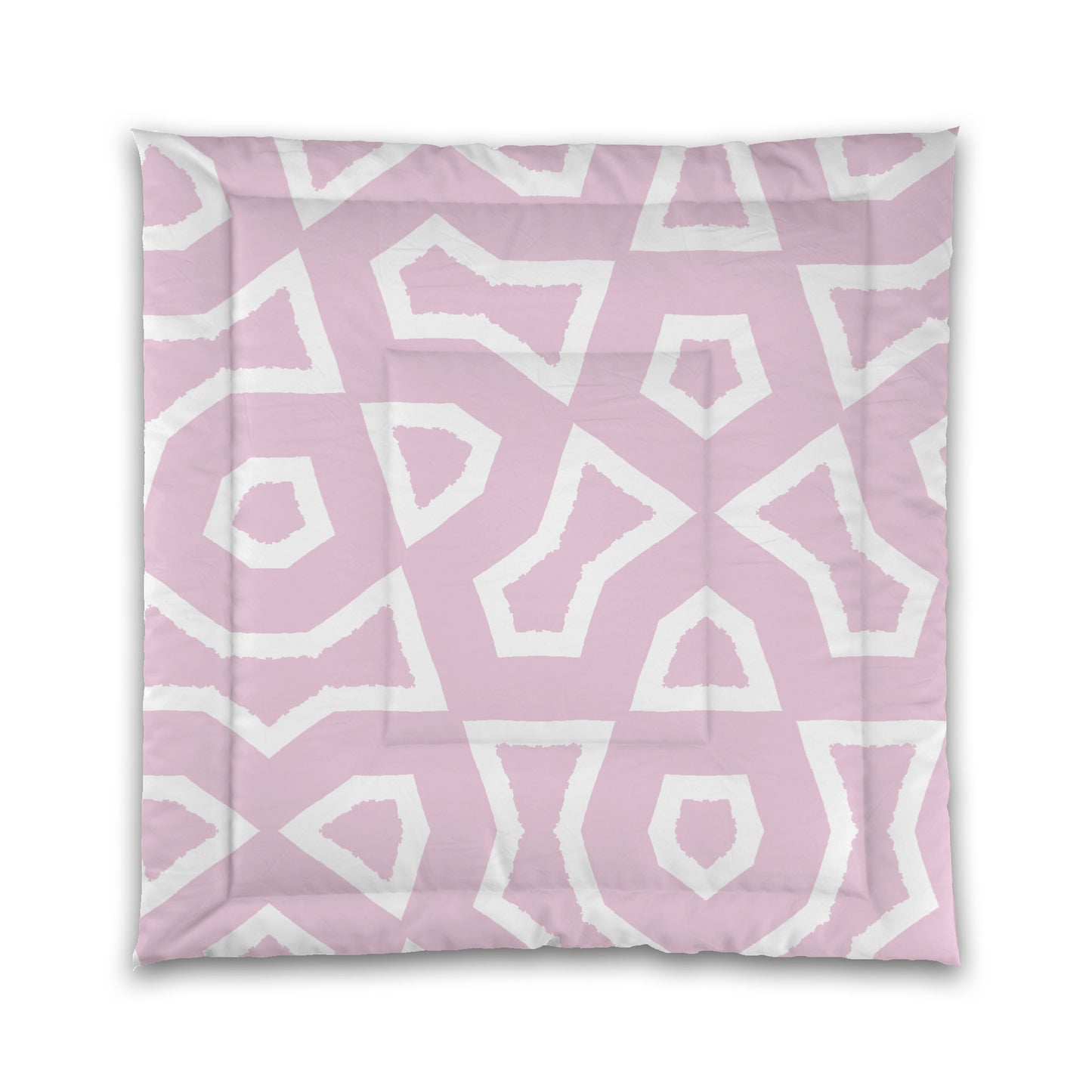 Pink Microfiber Comforter, Bold White Graphic, King (width x length) 104 x 88 inches / 264 x 224 cm