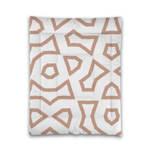 White Microfiber Comforter, Bold Salmon Graphic, Twin (width x length) 68 x 88 inches / 173 x 224 cm