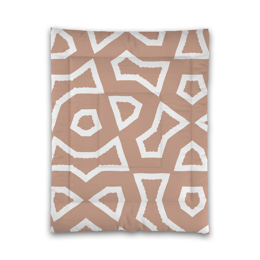 Salmon Microfiber Comforter, Bold White Graphic, Twin (width x length) 68 x 88 inches / 173 x 224 cm