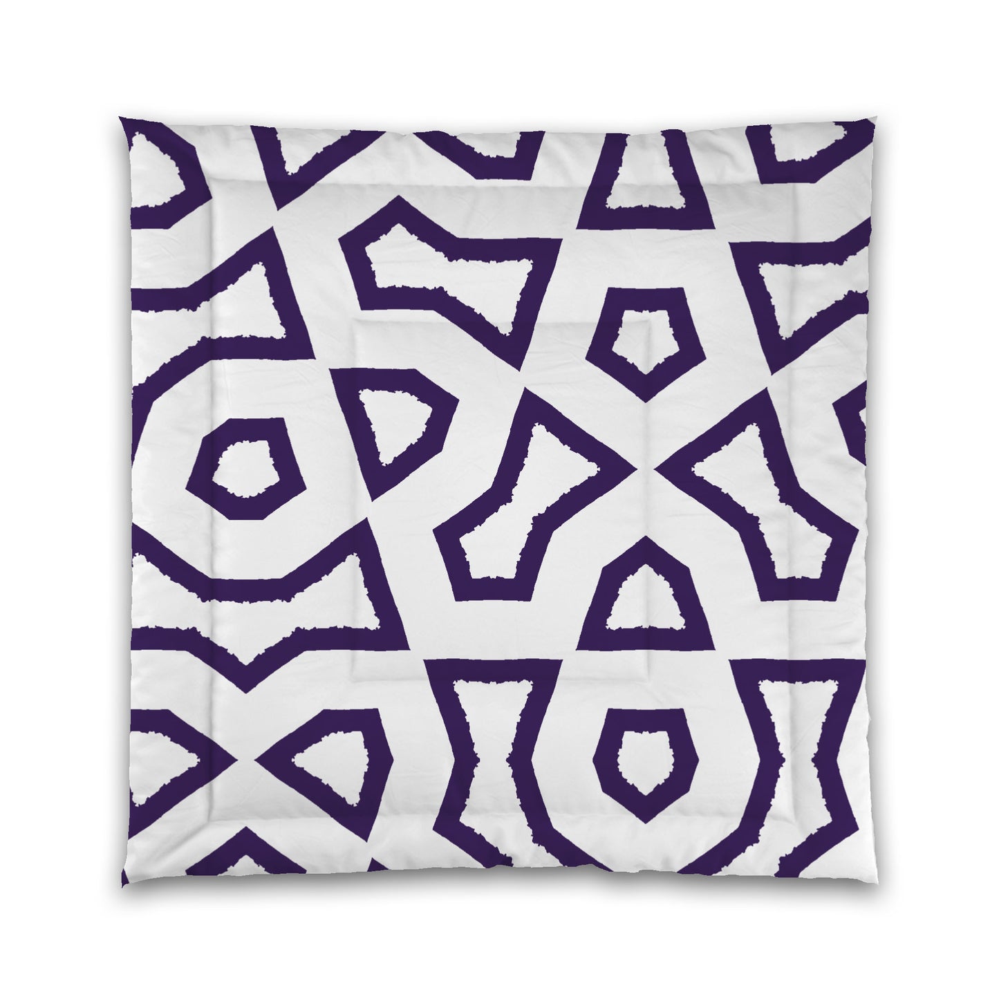White Microfiber Comforter, Bold Purple Graphic, King (width x length) 104 x 88 inches / 264 x 224 cm