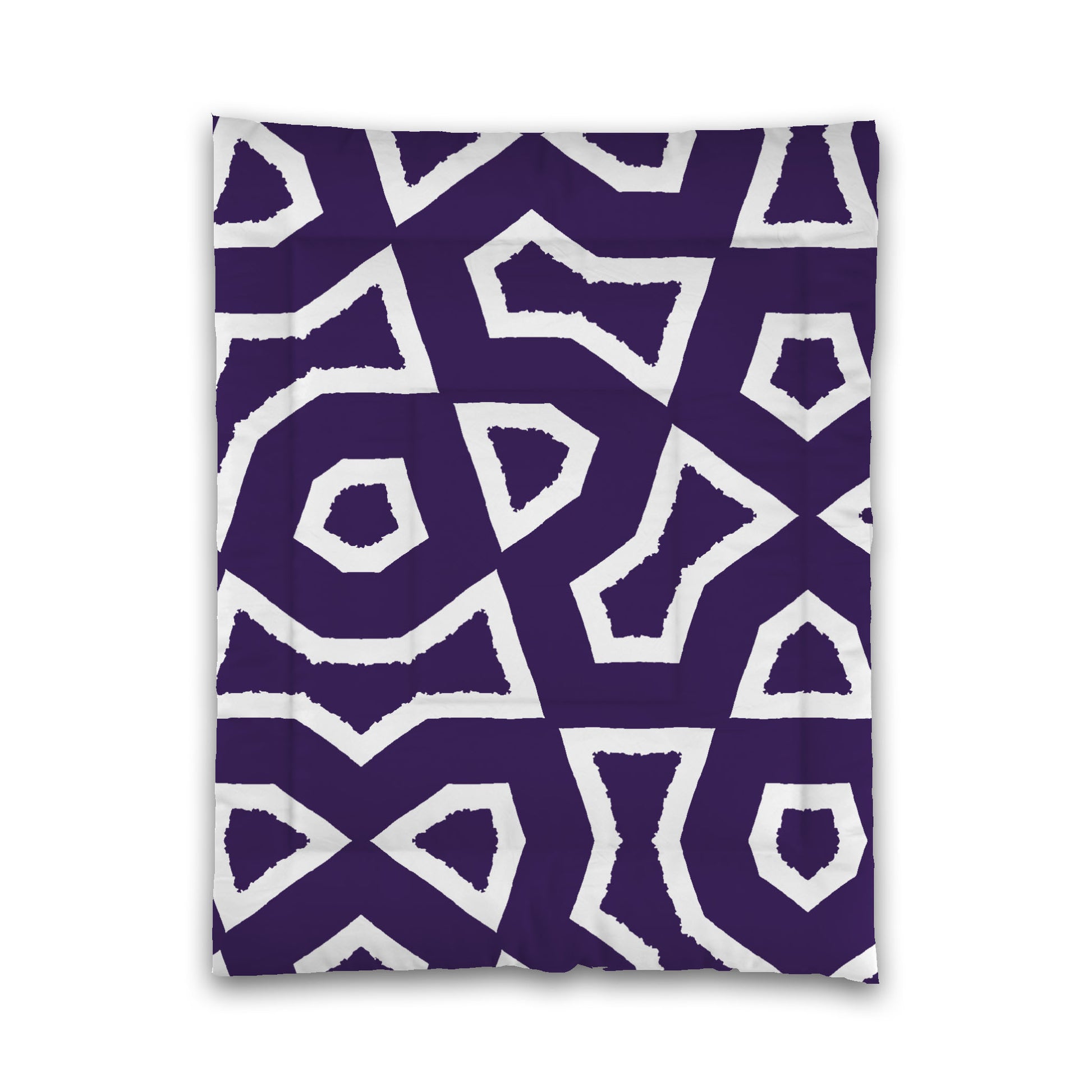 Purple Microfiber Comforter, Bold White Graphic, Twin (width x length) 68 x 88 inches / 173 x 224 cm