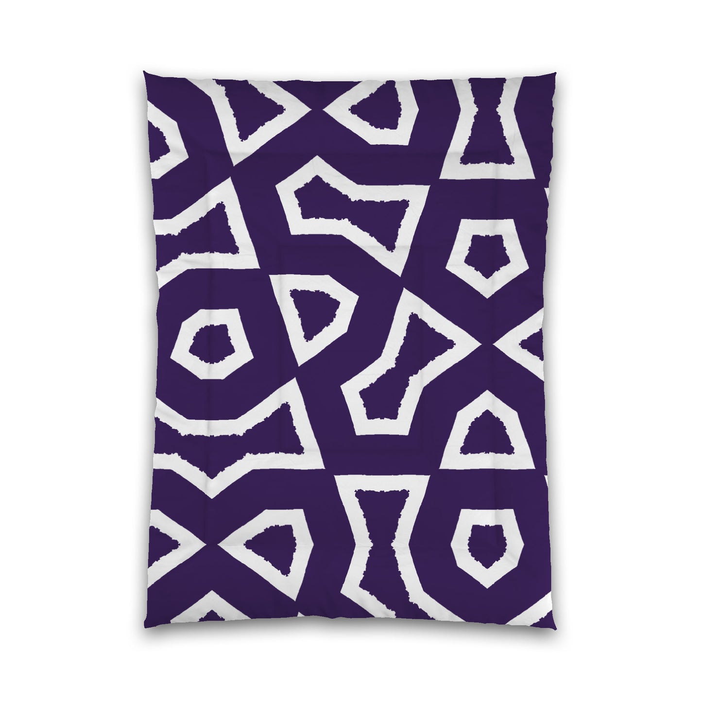 Purple Microfiber Comforter, Bold White Graphic, Queen (width x length) 88 x 88 inches / 224 x 224 cm