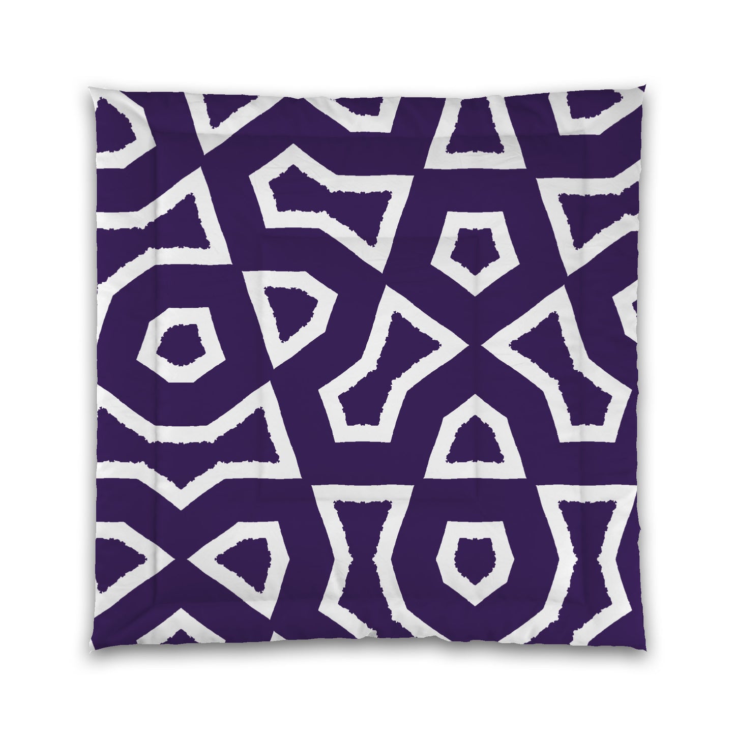 Purple Microfiber Comforter, Bold White Graphic, King (width x length) 104 x 88 inches / 264 x 224 cm