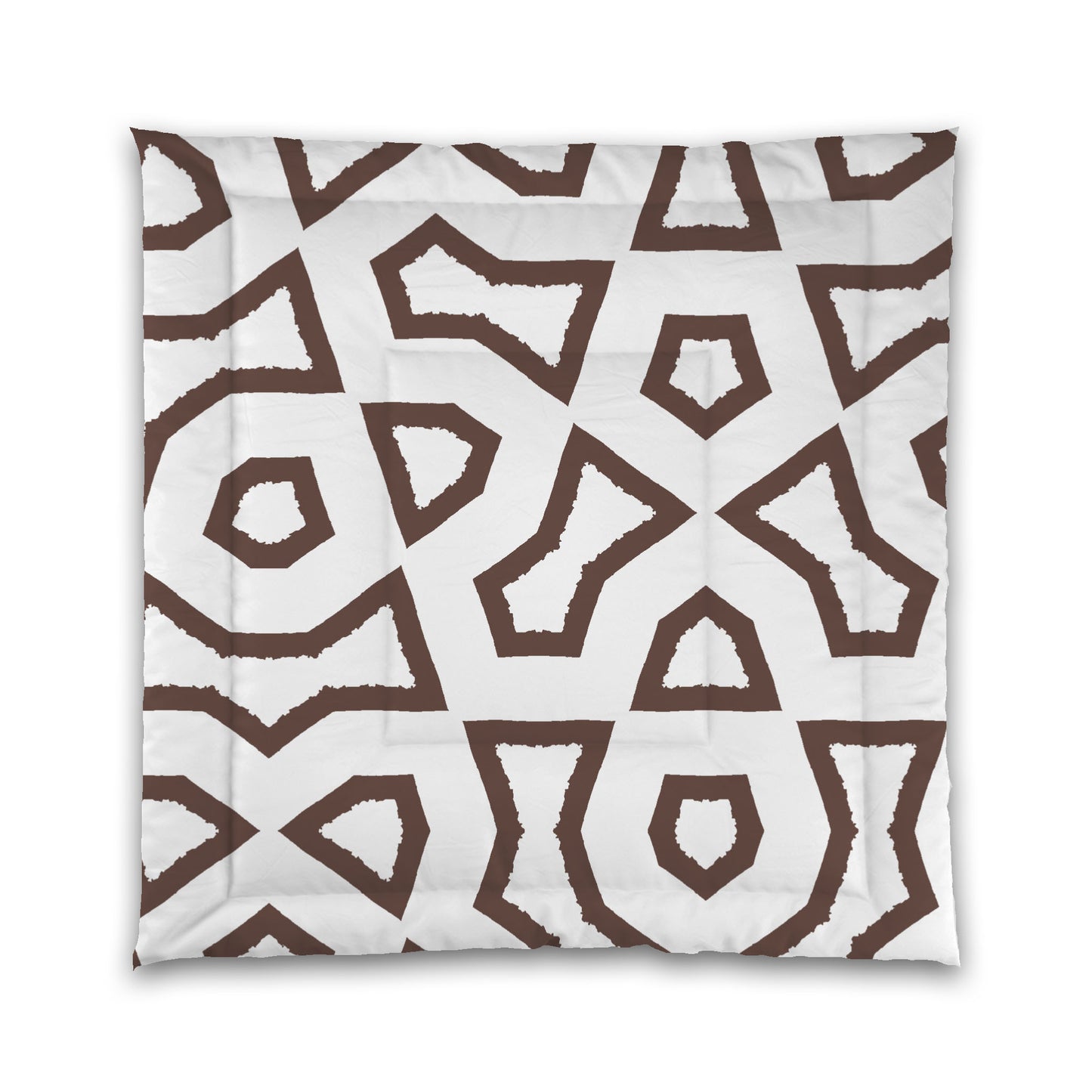 White Microfiber Comforter, Bold Brown Graphic, King (width x length) 104 x 88 inches / 264 x 224 cm