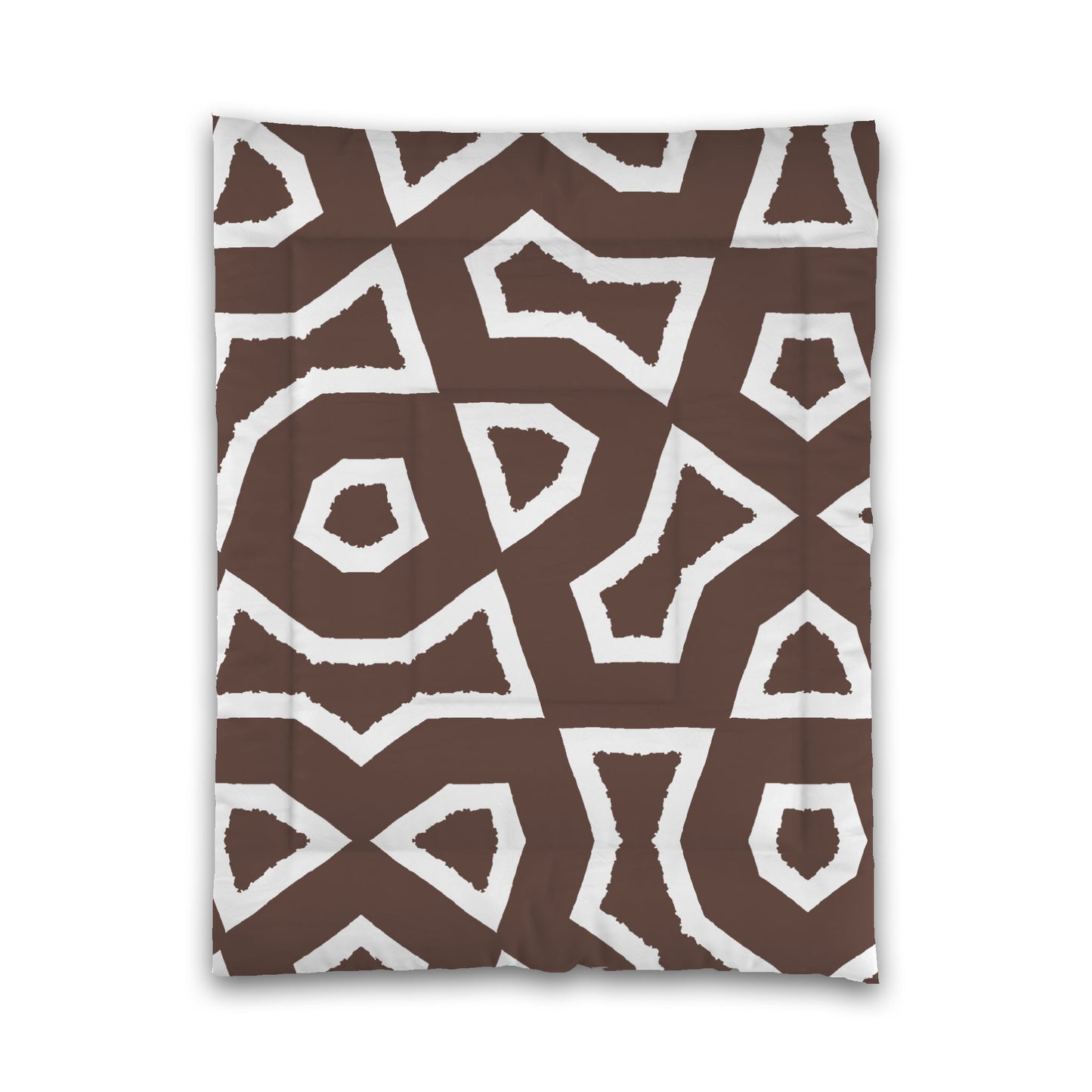 Brown Microfiber Comforter, Bold White Graphic, Twin (width x length) 68 x 88 inches / 173 x 224 cm