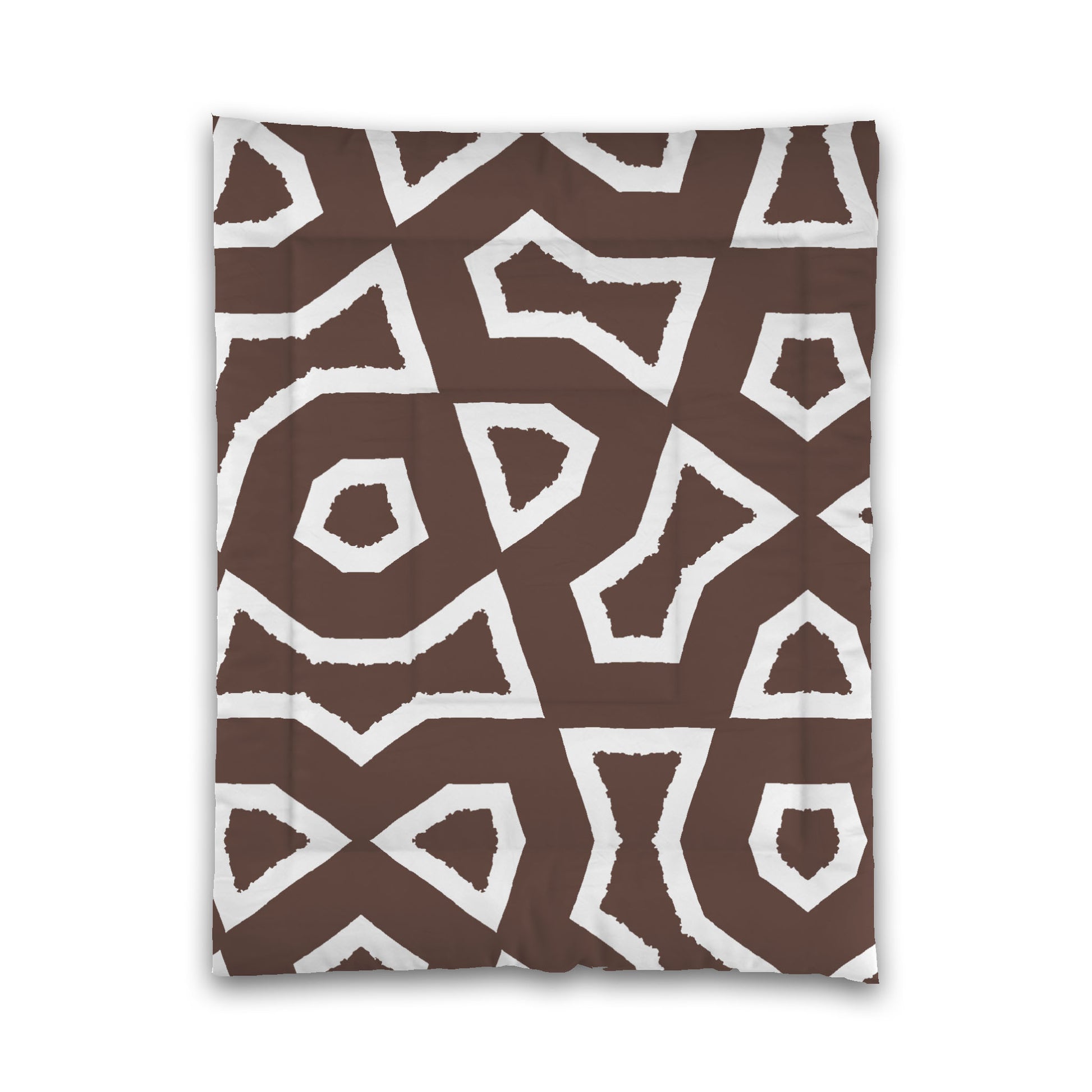 Brown Microfiber Comforter, Bold White Graphic, Twin (width x length) 68 x 88 inches / 173 x 224 cm
