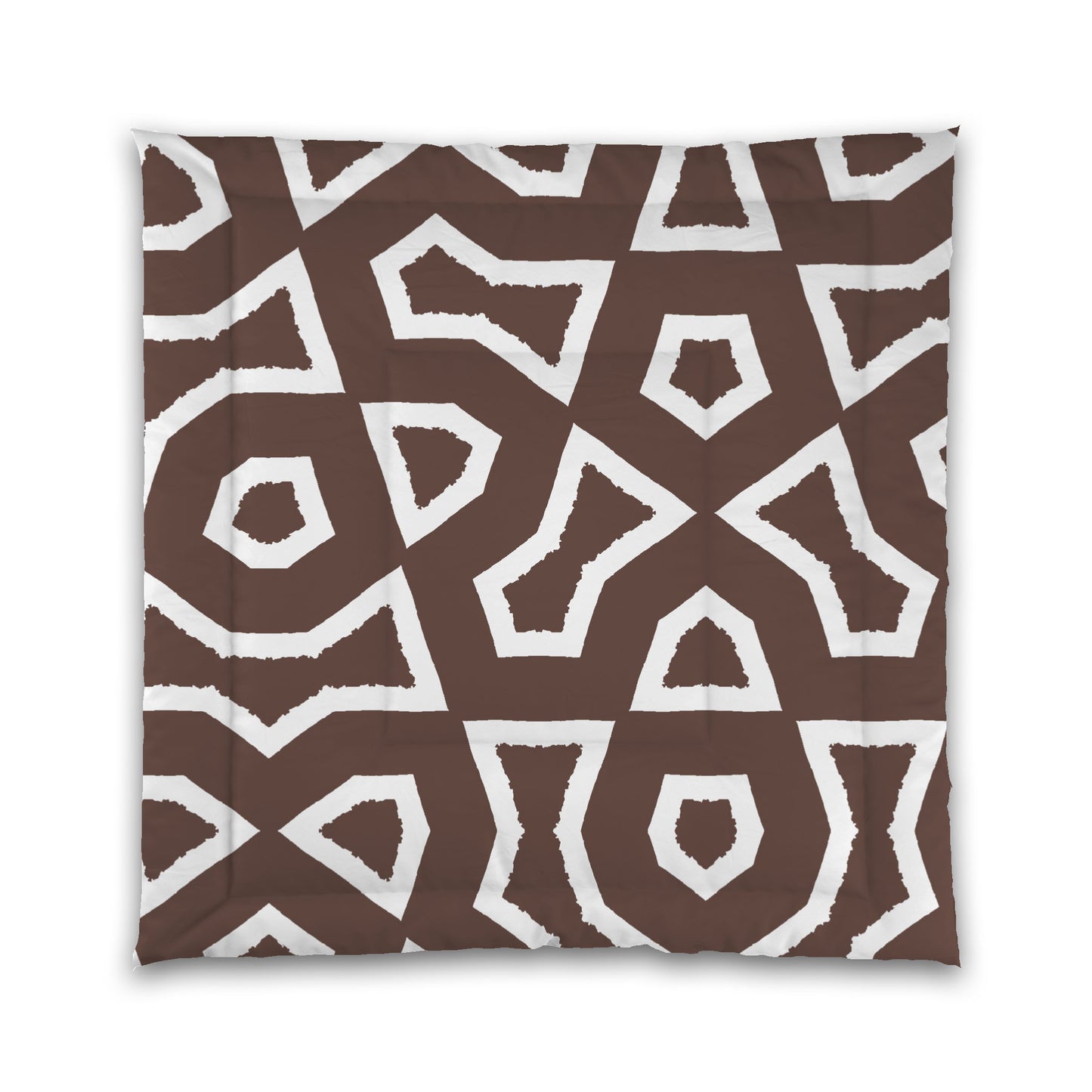 Brown Microfiber Comforter, Bold White Graphic, King (width x length) 104 x 88 inches / 264 x 224 cm