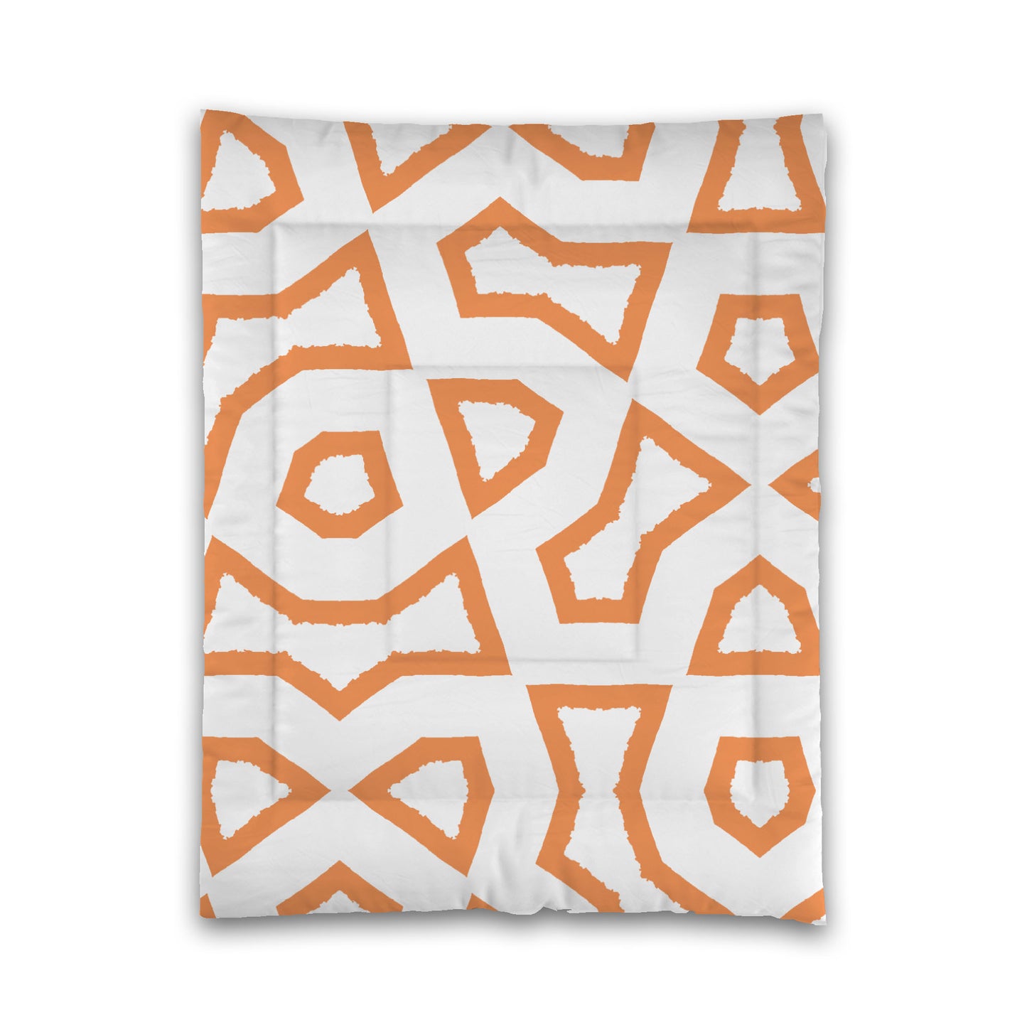 White Microfiber Comforter, Bold Orange Graphic, Twin (width x length) 68 x 88 inches / 173 x 224 cm
