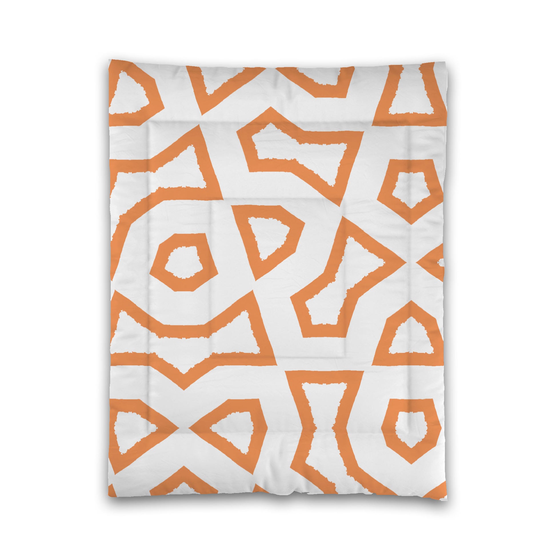 White Microfiber Comforter, Bold Orange Graphic, Twin (width x length) 68 x 88 inches / 173 x 224 cm