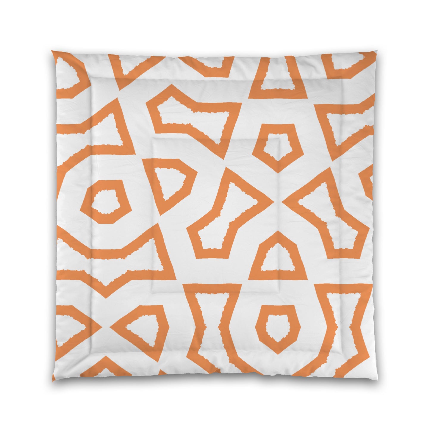 White Microfiber Comforter, Bold Orange Graphic, King (width x length) 104 x 88 inches / 264 x 224 cm
