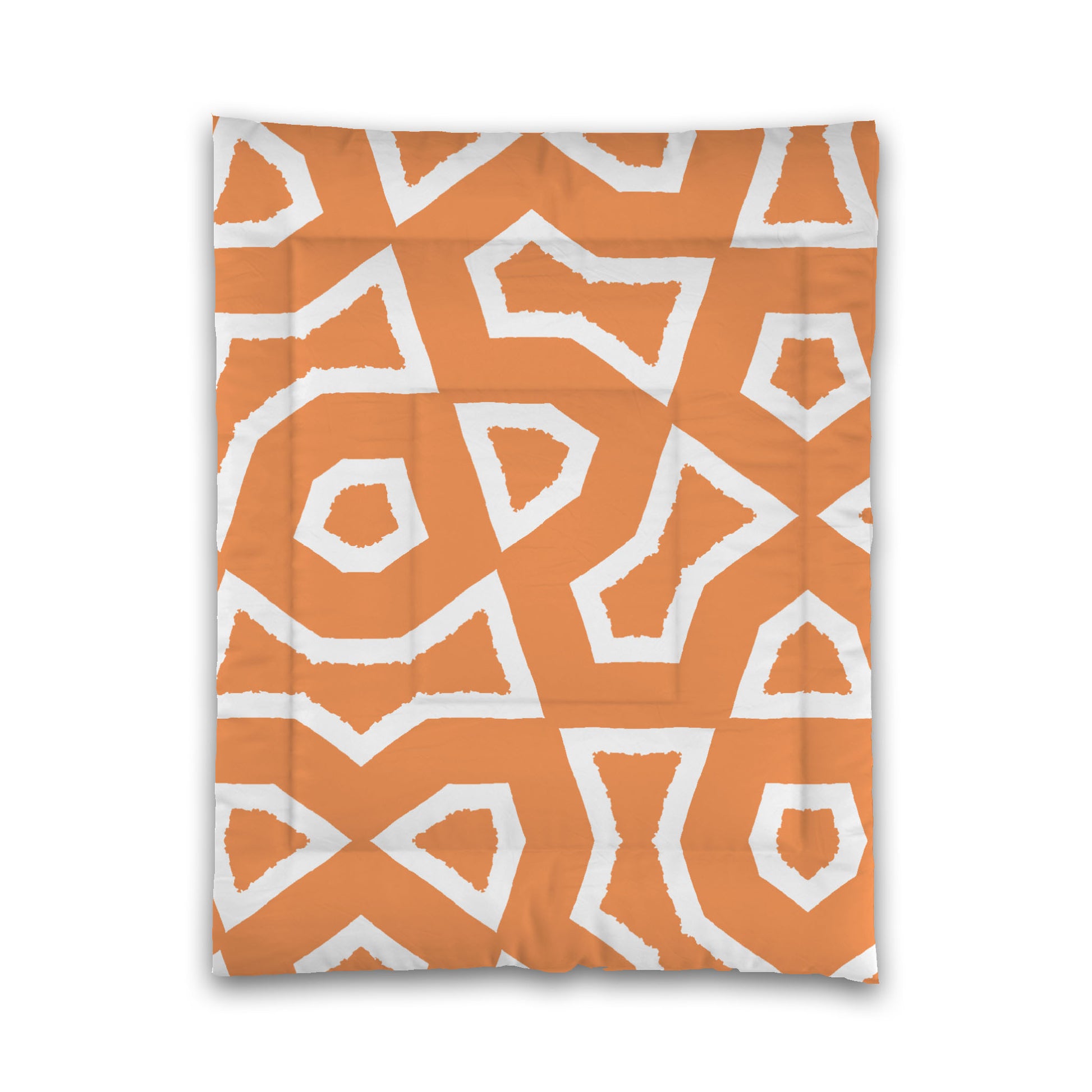 Orange Microfiber Comforter, Bold White Graphic, Twin (width x length) 68 x 88 inches / 173 x 224 cm